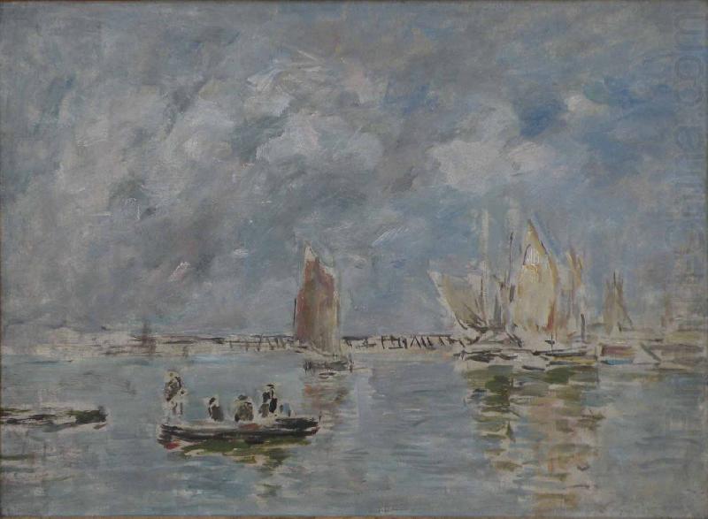 Barques et estacade, Eugene Boudin